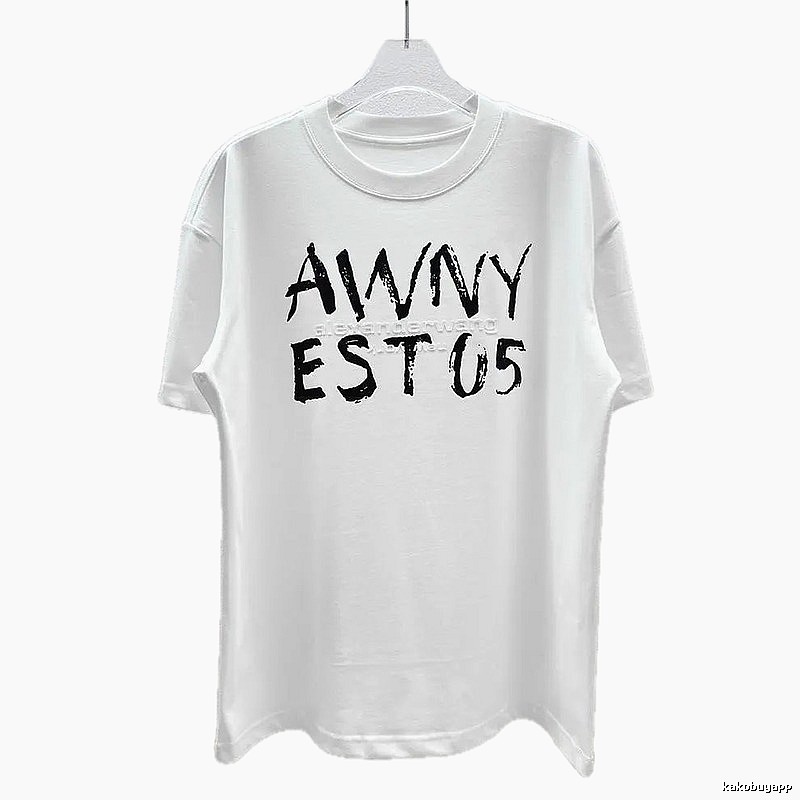 Alexander Wang Graffiti Letter Street Style White T-Shirt