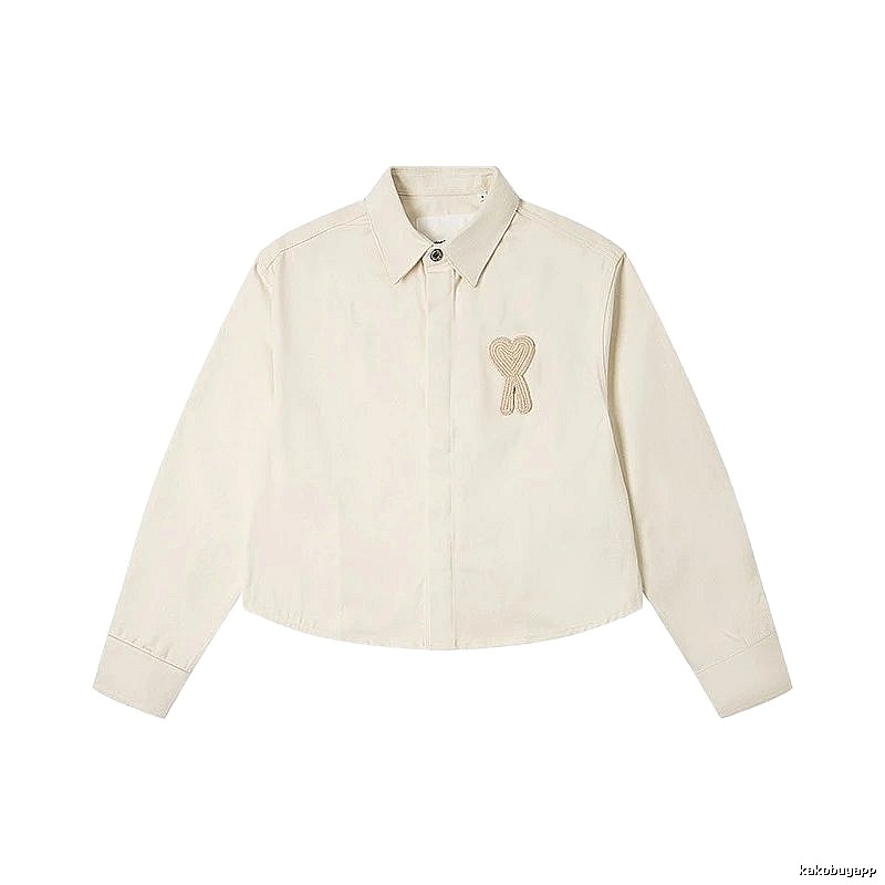 AMI embroidered love style white shirt