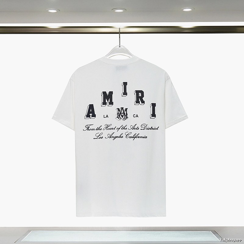 Amiri Daily Graphic T-shirt White Blue Amiri with Visual Detail