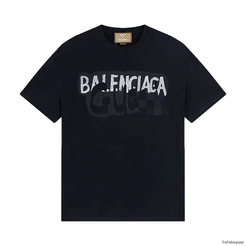Balenciaga Co-branded Graffiti-style Black T-Shirt