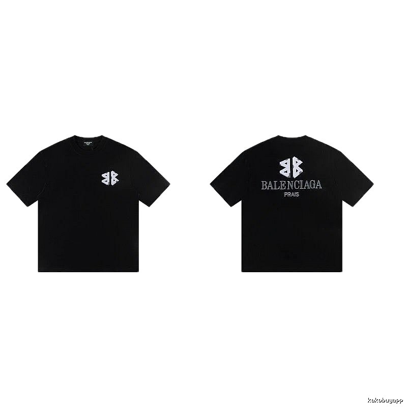 Balenciaga Double B Street Style Black Short-sleeve T-shirt