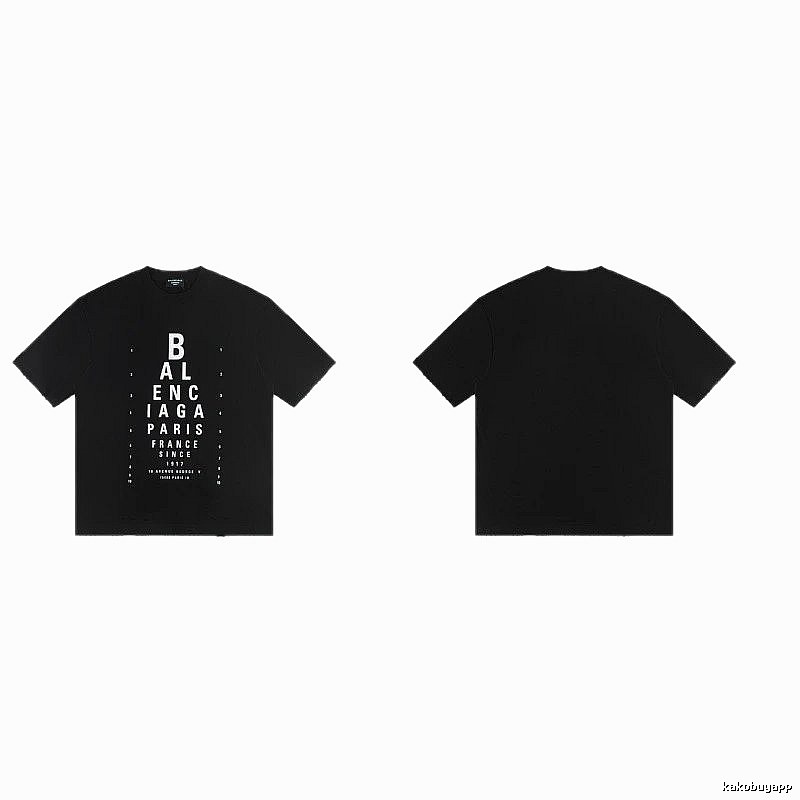 Balenciaga Letter Print Street Style Black T-Shirt
