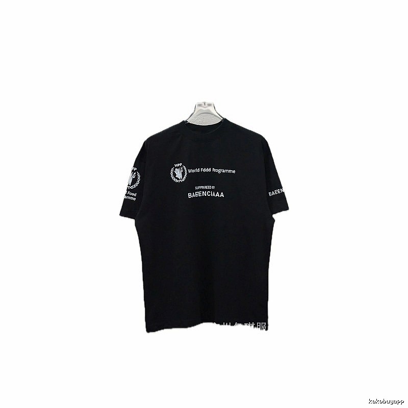 Balenciaga letter-style black T-shirt