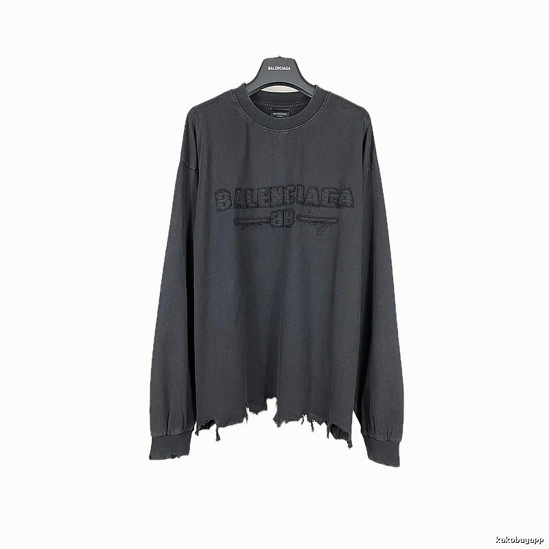 Balenciaga retro ripped black T-shirt