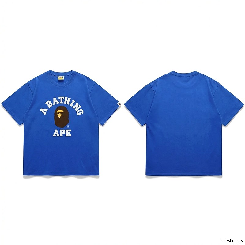 Bape Ape Head Simple Style Blue T-shirt