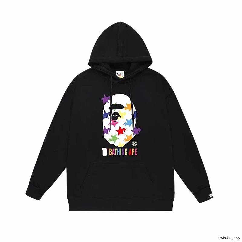Bape Colorful Alien Style Black Hoodie