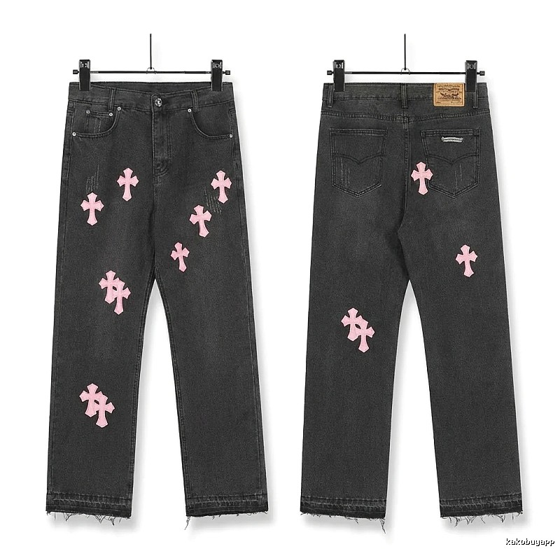 Chrome Hearts Cross Trendy and Cool Style Black Pants