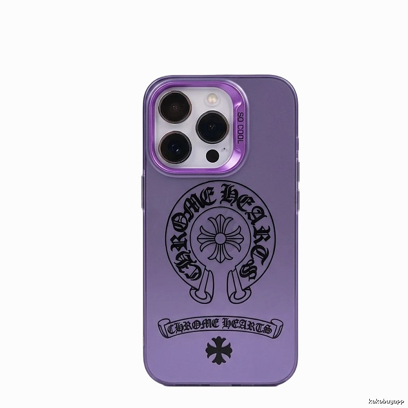 Chrome Hearts Print Trendy and Cool Purple Phone Case