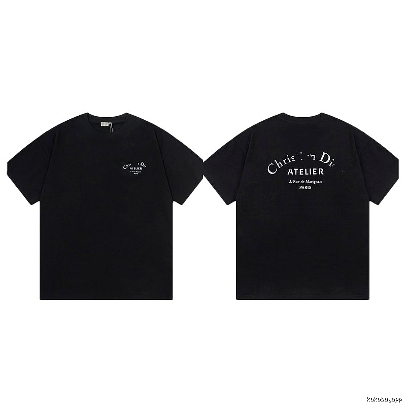 Dior Atelier Minimalist Style Black Short-sleeve T-shirt