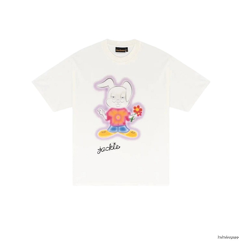 DREW Rabbit Graffiti Cool Trendy Off-white T-shirt