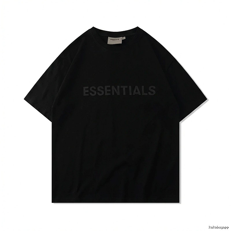 ESSENTIALS minimalist style black short-sleeve