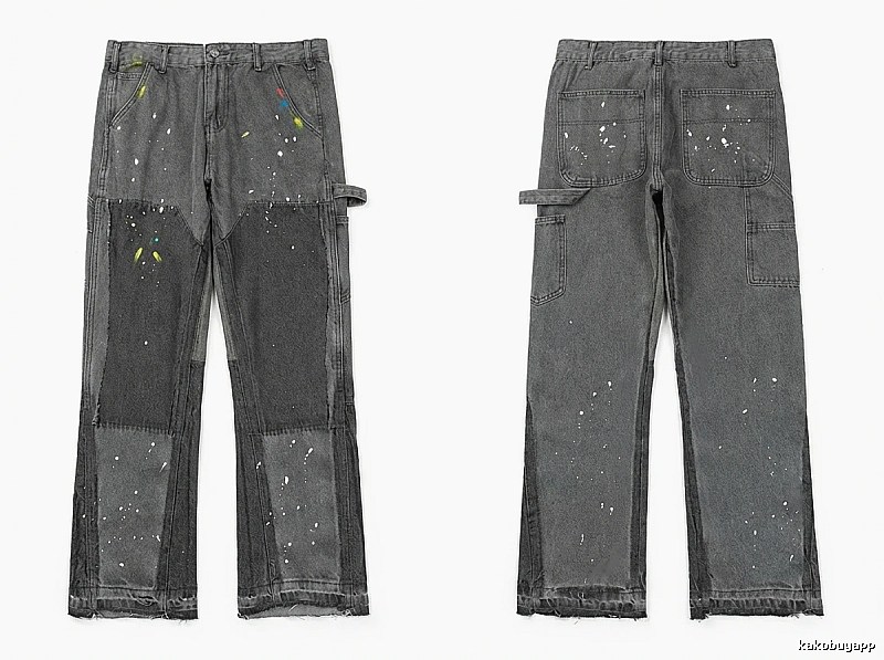 Gallery Dept. Stitched Graffiti Style Grey Pants