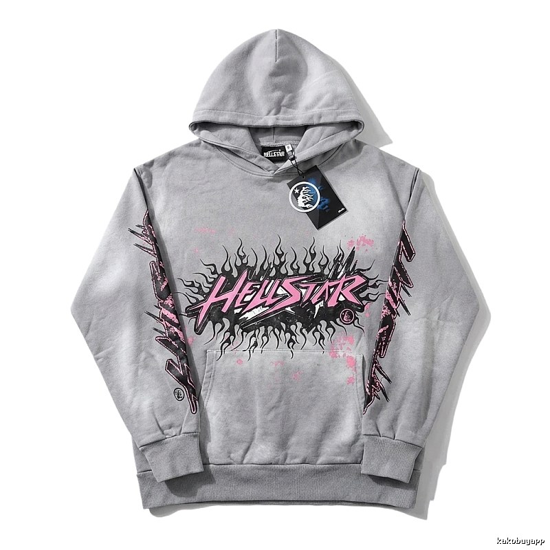 Hellstar Flame Wind Grey Hoodie