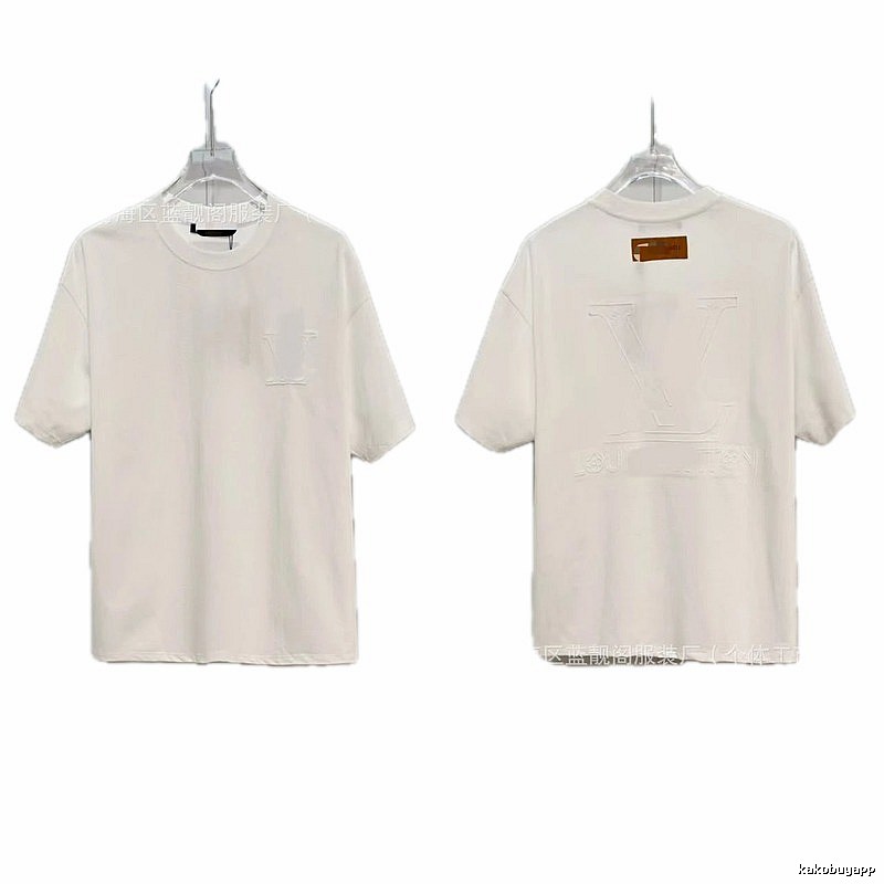 Louis Vuitton Embossed Minimalist Style White Short-sleeve T-shirt