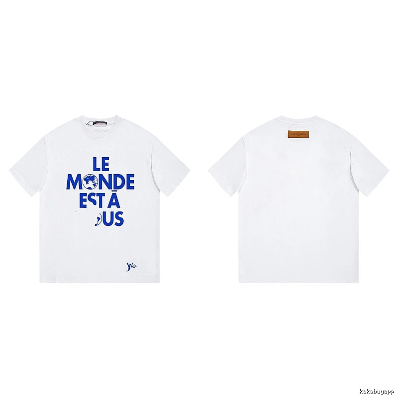 Louis Vuitton letter print street style white T-shirt