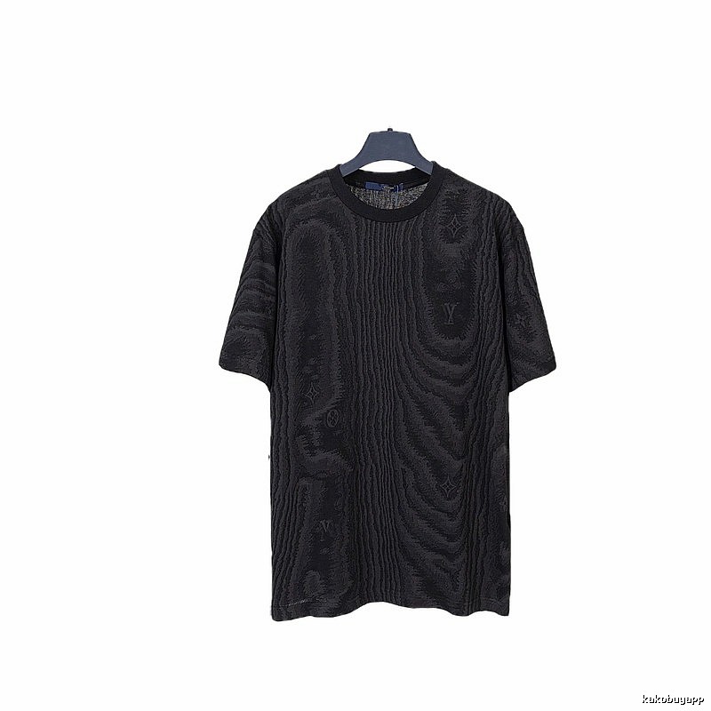 Louis Vuitton Wood-grain Jacquard Street-cool Black T-Shirt