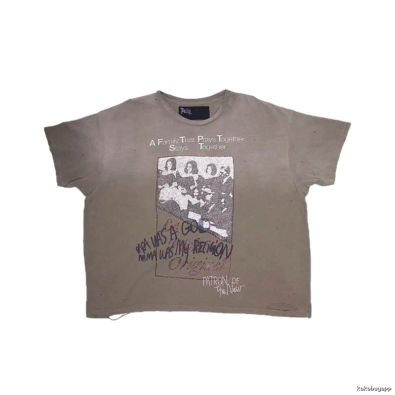 Paly Hollywood Portrait Print Vintage Gray T-shirt