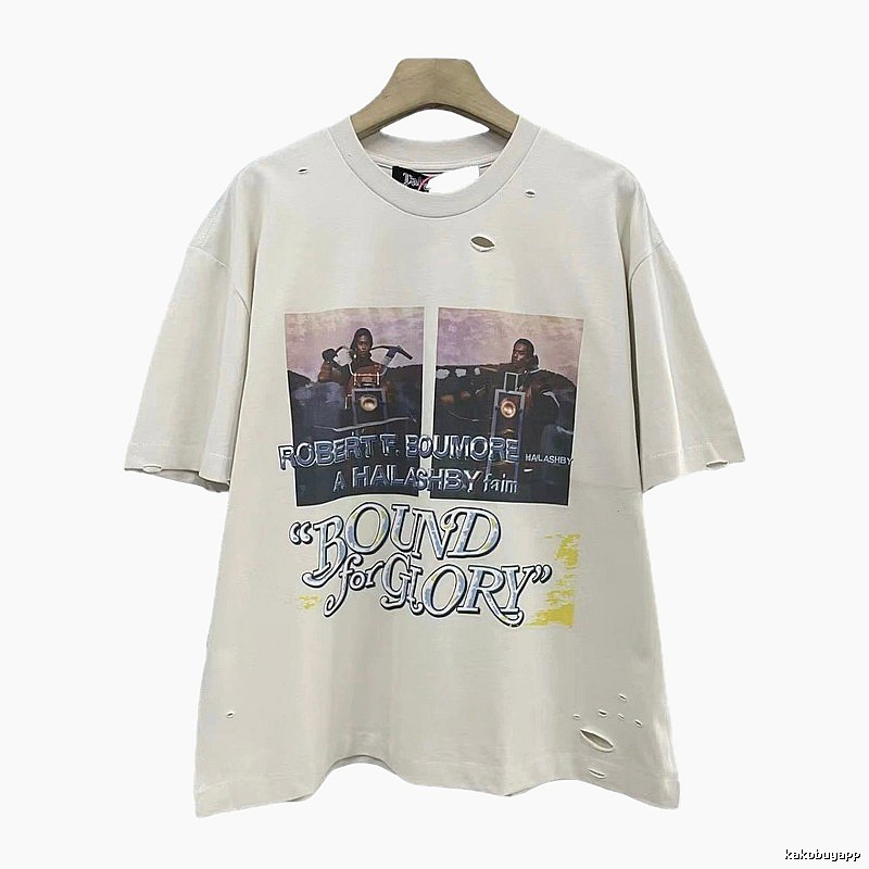 Paly Hollywood Printed Vintage Off-white Short Sleeve T-Shirt