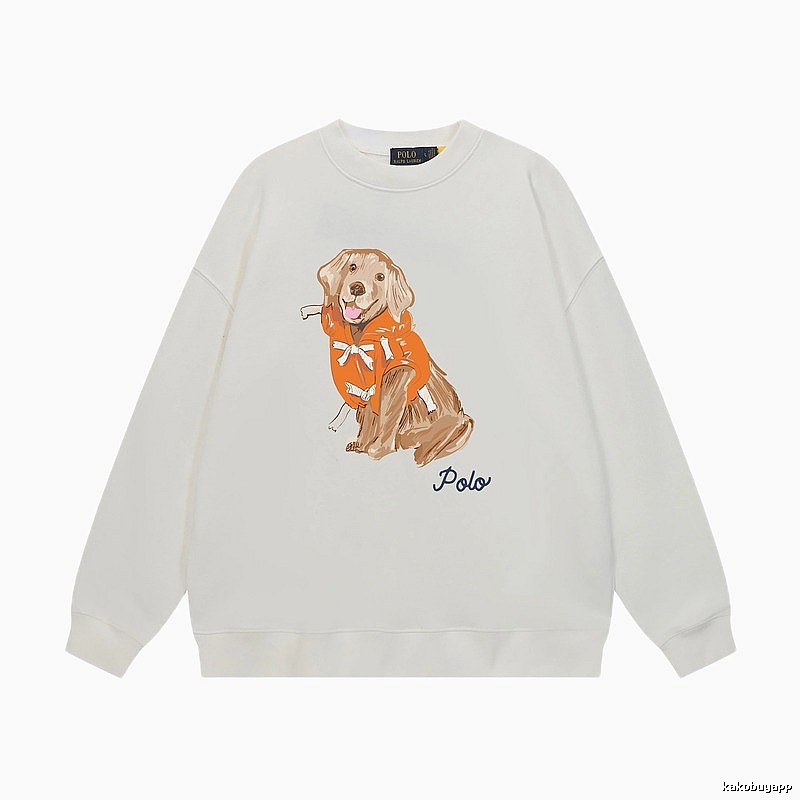 Ralph Lauren Polo Cute Pet Style White Sweatshirt
