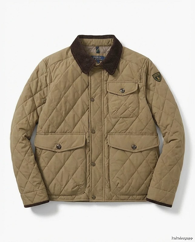Ralph Lauren quilted retro-style khaki coat