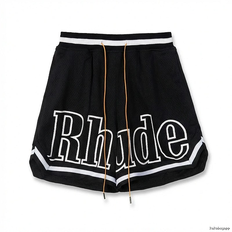 RHUDE sporty black shorts