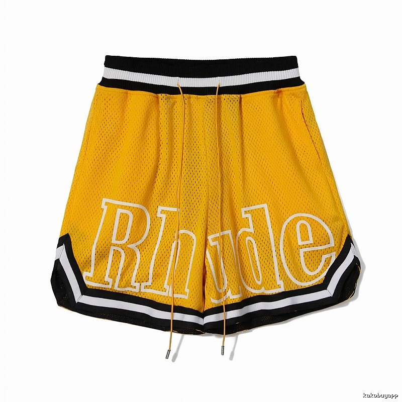RHUDE sporty yellow shorts