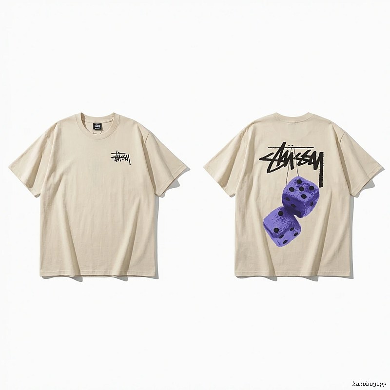 Stussy Dice Print Beige T-shirt