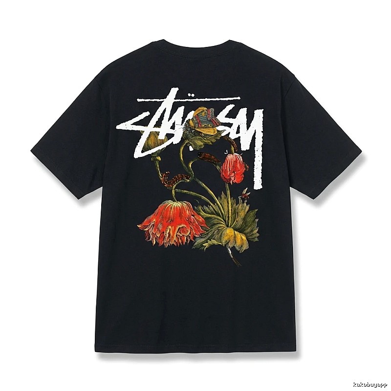 Stussy Floral Style Black T-shirt