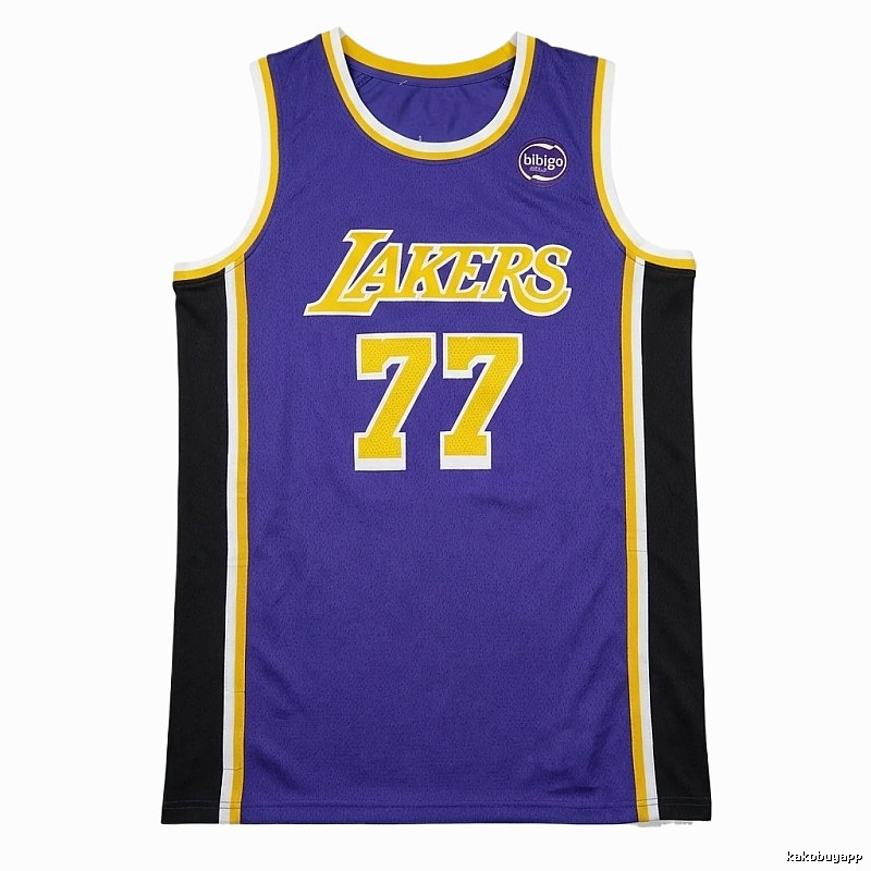 The No. 77 purple basketball jersey of the Lakers.