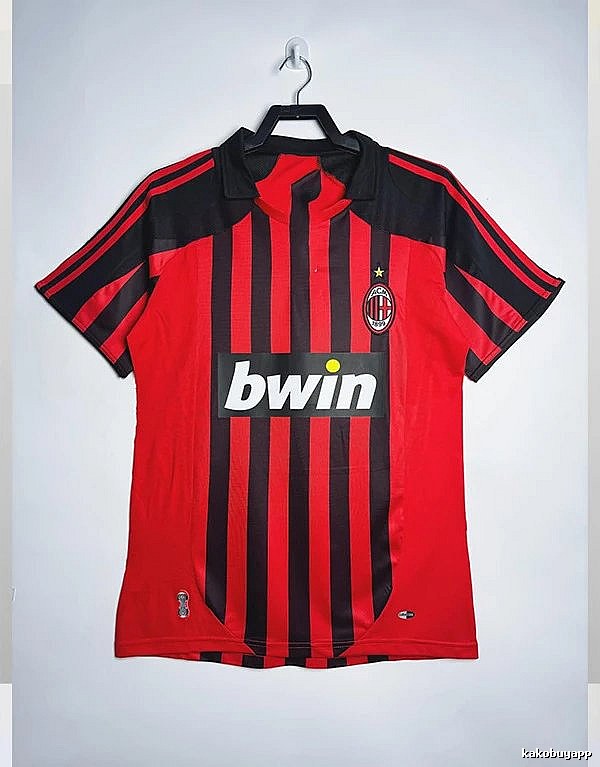 AC Milan Premium Style Retro soccer jersey Red Black Striped for Resort Outfits