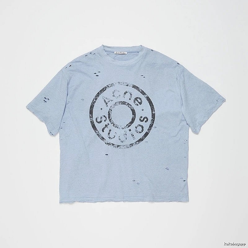 Acne Studios 2090-80 Blue Style Ac908041 Stockholm Logo T-Shirt Training Look