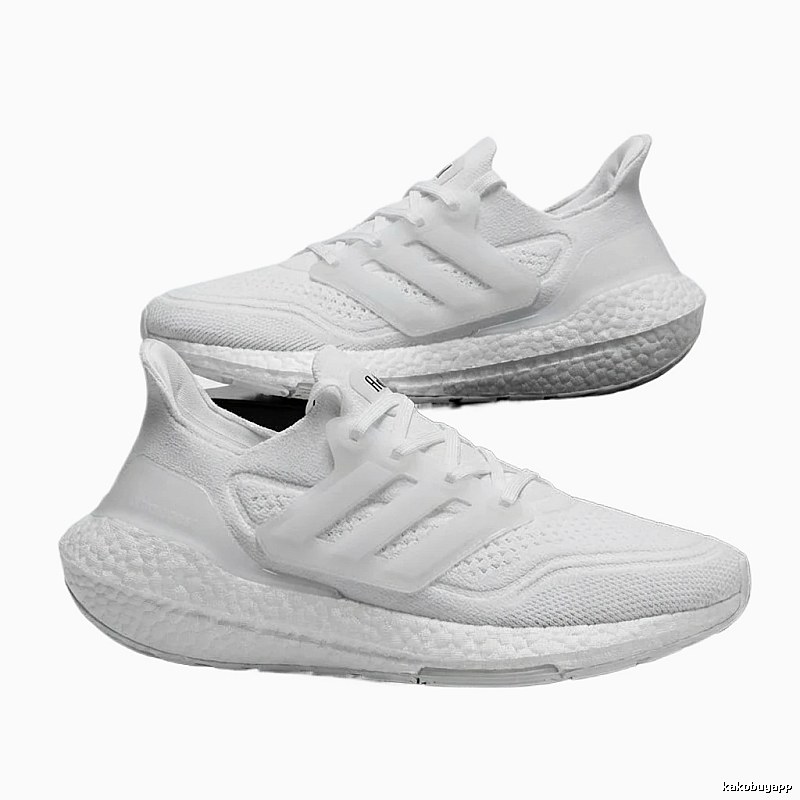 Adidas minimalist style white running shoes