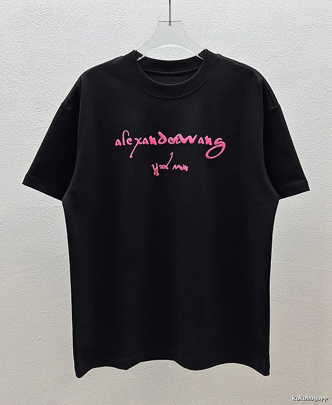 Alexander Wang Foam Print Street Style Black Short-sleeve T-shirt