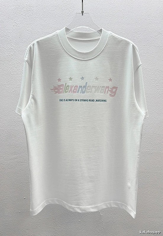 Alexander Wang Letter Print Street Style White T-Shirt