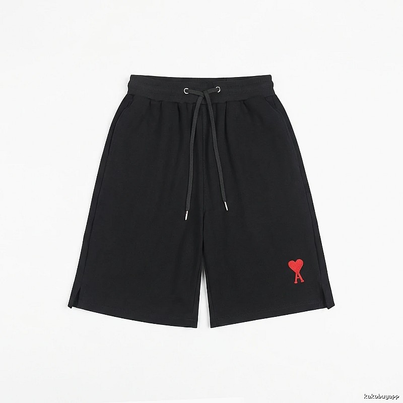 AMI Embroidered Love Heart Casual Shorts