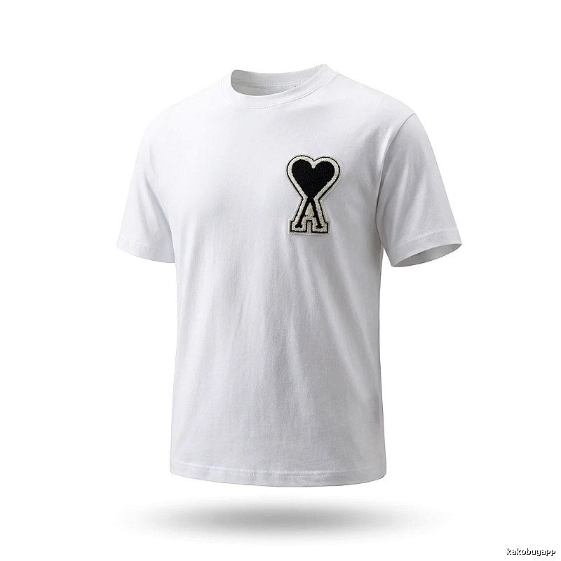 AMI Love Embroidery Simple White T-shirt