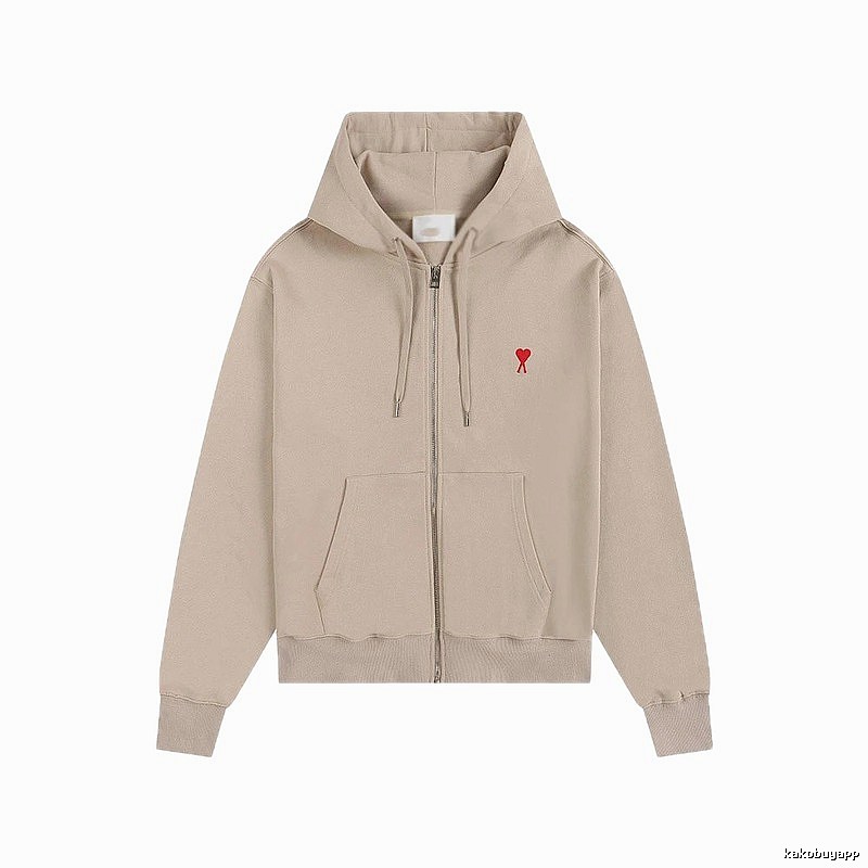AMI Love Minimalist Style Beige Cardigan