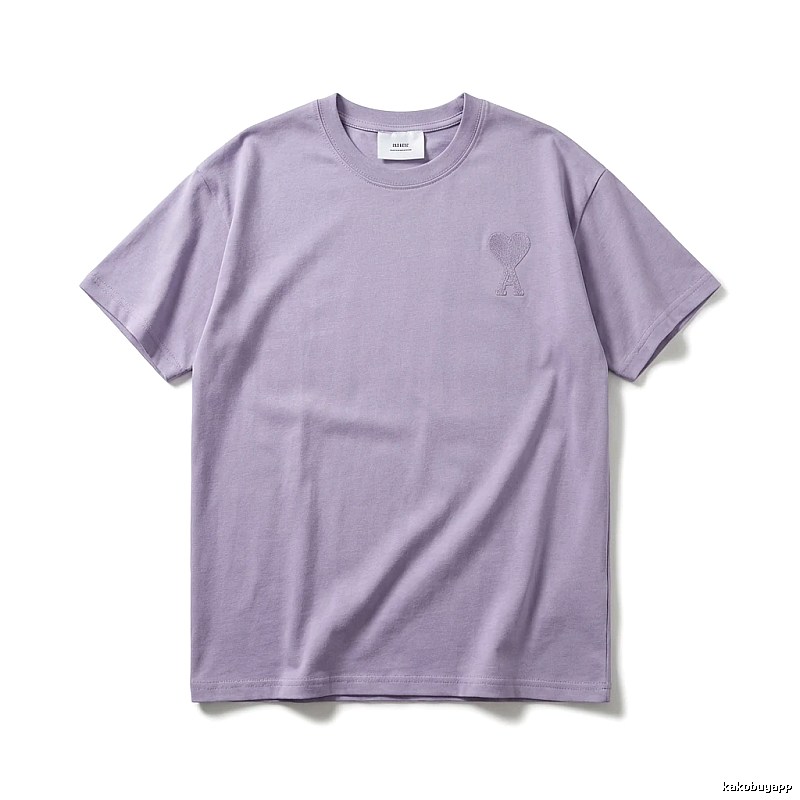AMI Love Minimalist Style Light Purple T-shirt