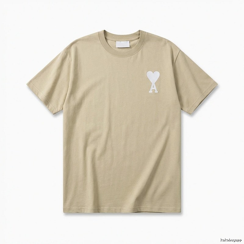 AMI minimalist style beige T-shirt