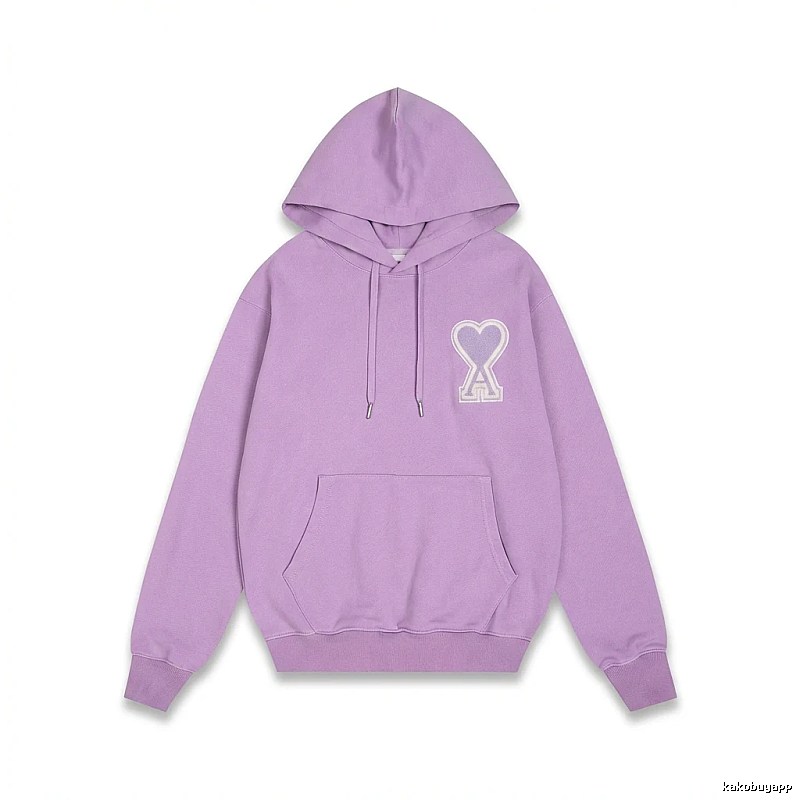 AMI series trendy brand light purple hoodie