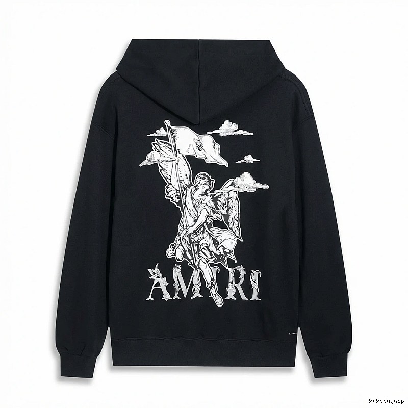 AMIRI Black Sweatshirt with Angel Print