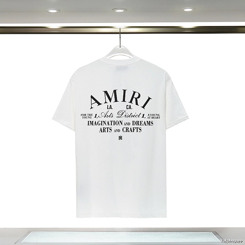 Amiri Casual Graphic T-shirt White Blue Amiri for Comfortable Styling