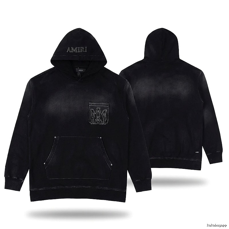 AMIRI distressed black hoodie