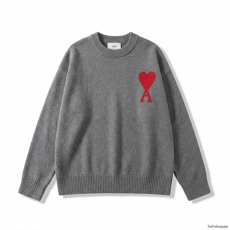 AMIRI Gray Knitwear with Love Heart