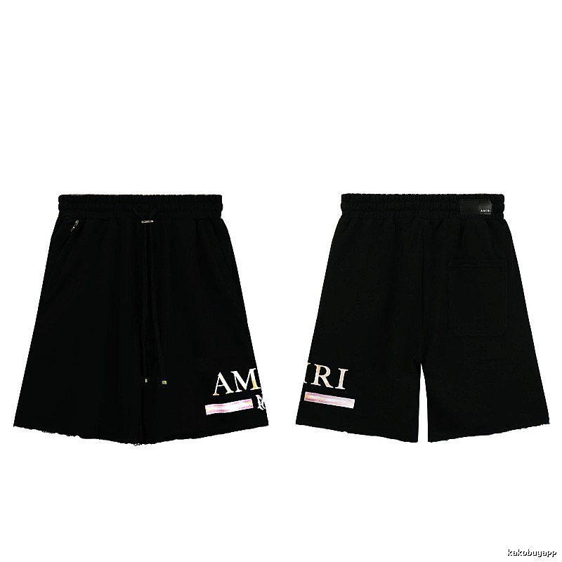 AMIRI Letter Print Street Style Black Shorts