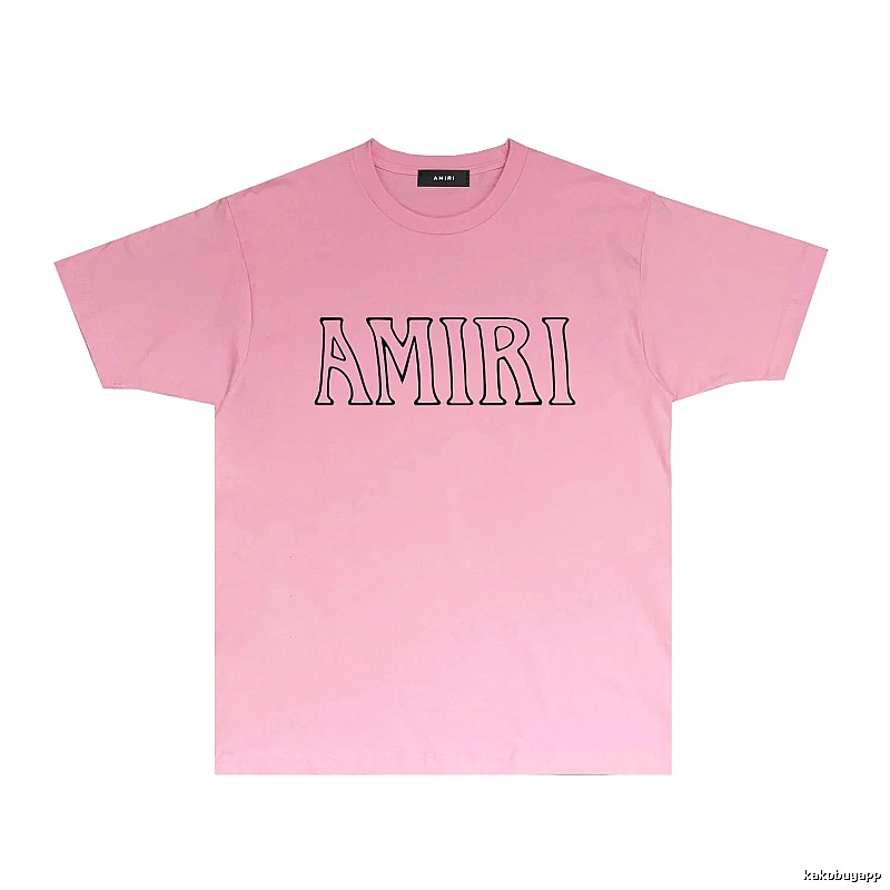 AMIRI minimalist style pink T-shirt