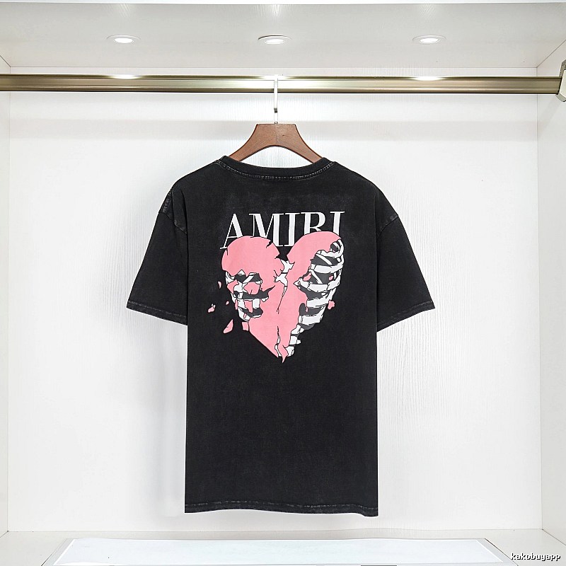 Amiri Summer Graphic T-shirt White Blue Amiri with Bold Graphic