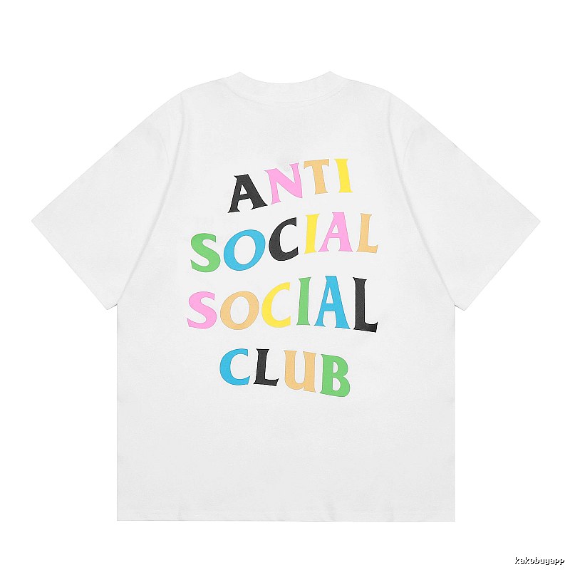 Anti Social Social Club Streetwear Logo T-shirt Black Orange Anti with Logo Accent