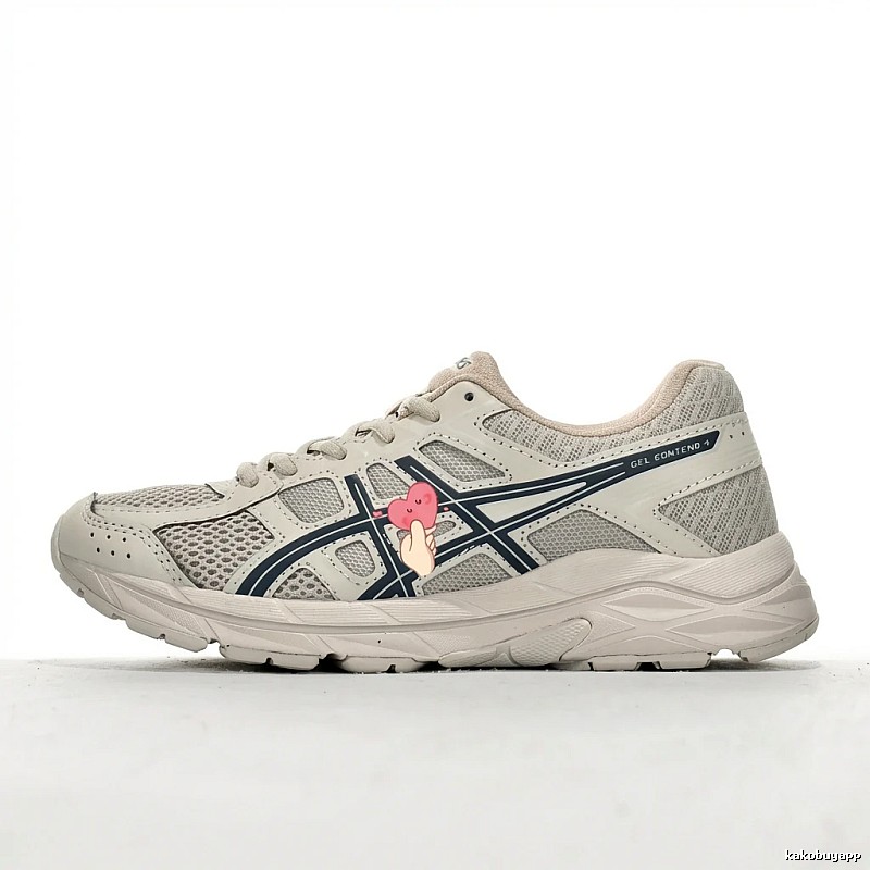 ASICS retro-style light gray running shoes