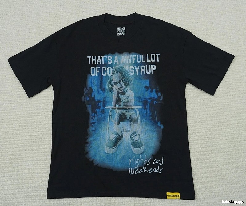 AwfulLot Portrait Print Street Style Black Short-sleeve T-shirt